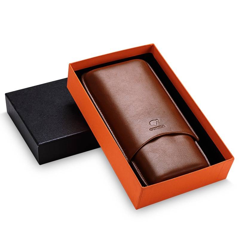 Brown Leather Travel Cigar Case Joy To Use