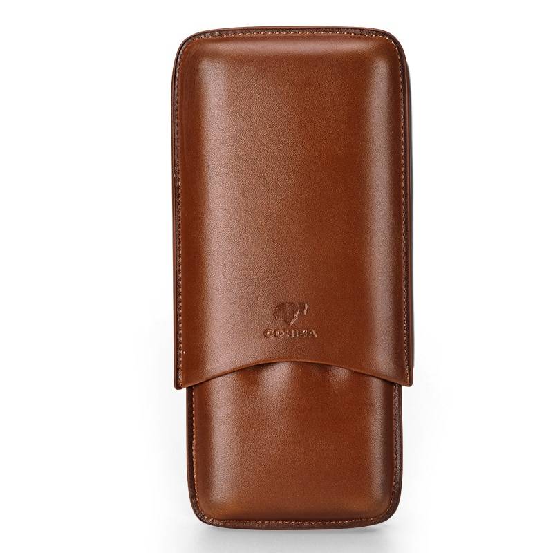 Brown Leather Travel Cigar Case Joy To Use