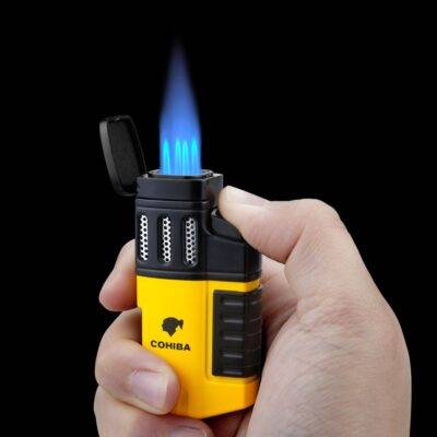 Refillable Cigar Torch Lighter Classy Color : Yellow|Black