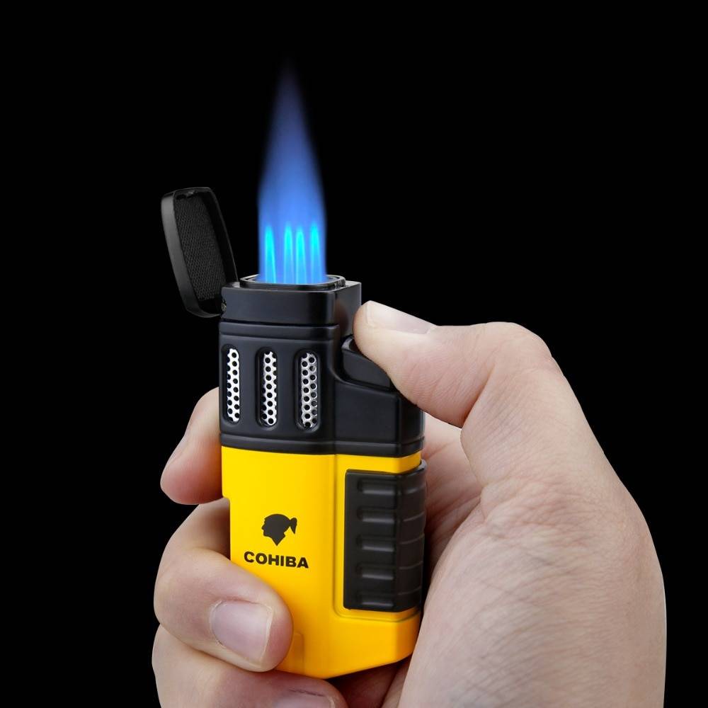 Refillable Cigar Torch Lighter Classy Color : Yellow|Black