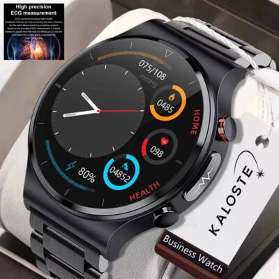 2022 New ECG+PPG Smart Watch Men Sangao Laser Health Heart Rate Blood Pressure Fitness Sports Watches IP68 Waterproof Smartwatch Premium Color : Black steel 1|Black Mesh belt|Black steel|Black steel 3|Black leather|Brown leather|Black|Red|Blue