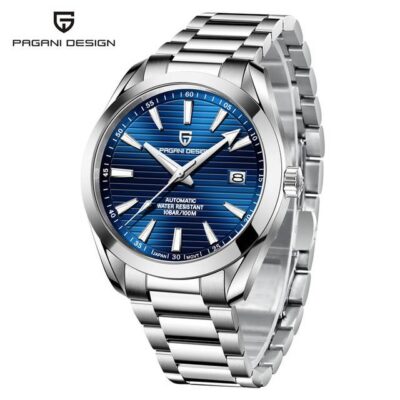 PAGANI DESIGN A150 40MM Stainless Men Mechanical Watch Luxury Sapphire Crystal Automatic Watches 100M Waterproof Watch for Men Classy Color: steel blue Ships From: Czech Republic|China